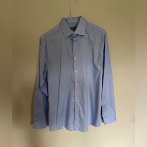 Michael Kors Men’s Dress Shirt Blue Airsoft Stretch Regular Fit 16.5 34/35 Large